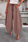 SUEDETTE CHECK BARREL PANTS - 10-16 - BURGUNDY