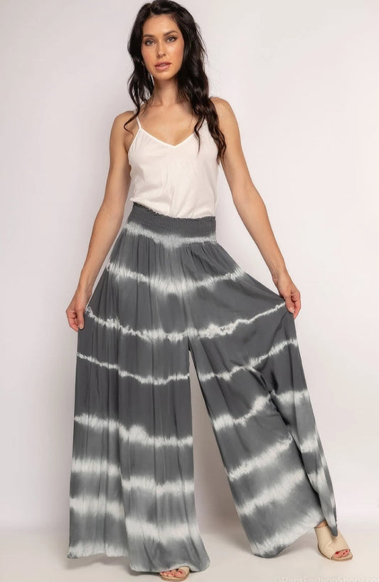 TIE DYE PALAZZO - 8-14 - GREY