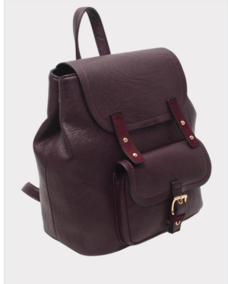 SATCHEL BACKPACK - BURGUNDY