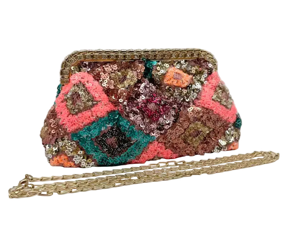 SEQUIN EMBELLISHED CLUTCH