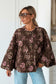 SUEDETTE FLORAL JACKET - 10-16 - CHOCOLATE