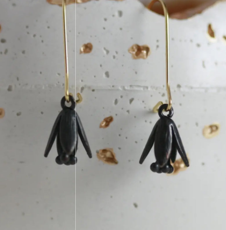 KAIKO - DELICATE BLUEBELL EARRINGS - GOLD PLATED