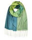 OMBRE FRINGED SCARF - TEAL/GREEN