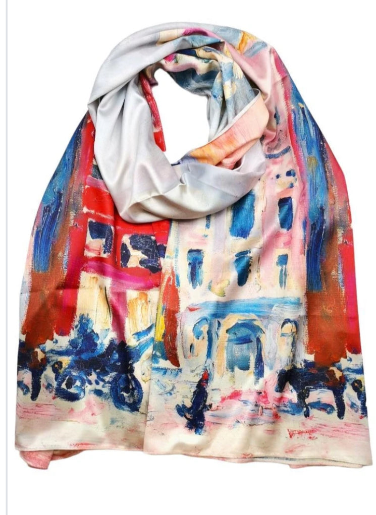 DOUBLE SIDED SILK FEEL SCARF