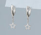 STAR DROP EARRINGS - SILVER