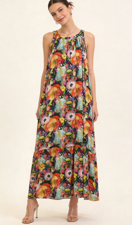 PRINT MAXI DRESS - 8-14