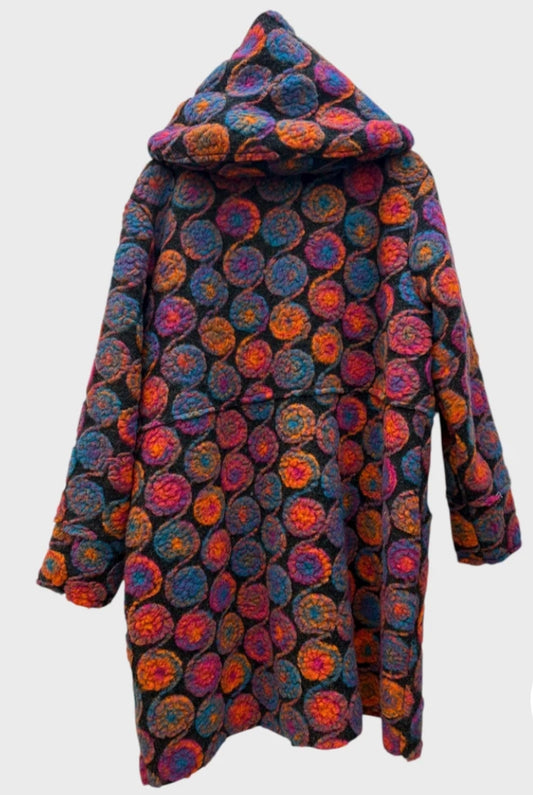 LUXE WOOL COAT WITH HOOD - 10-16