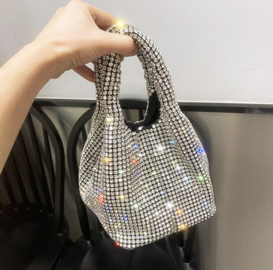 SILVER CRYSTAL OCCASION BAG