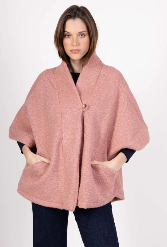 TEDDY BUTTON JACKET - 10-16 - PINK