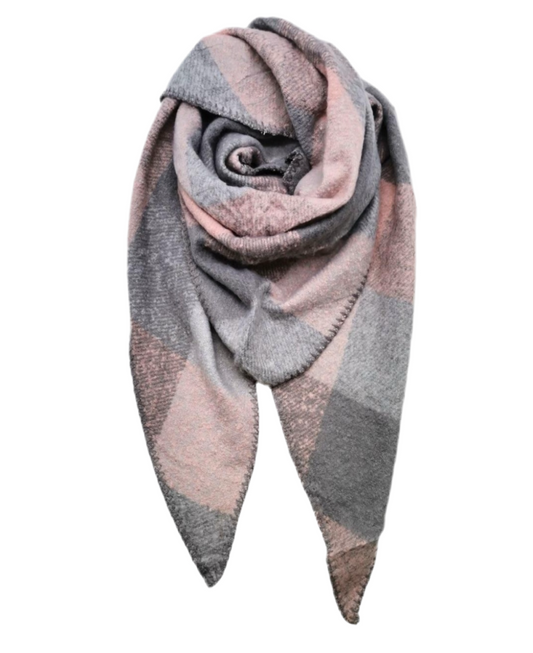 CHECK TRIANGULAR SCARF