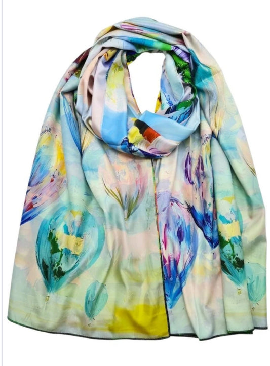DOUBLE SIDED SILK FEEL SCARF