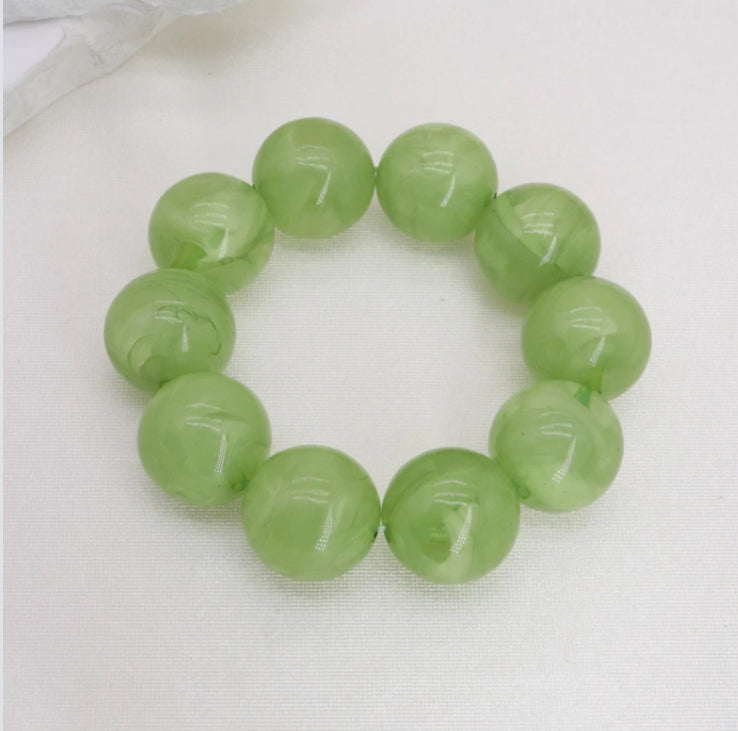 ACRYLIC BEADED BRACELET- GREEN