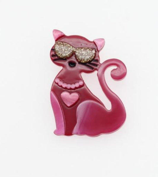 CAT RESIN PIN BROOCH