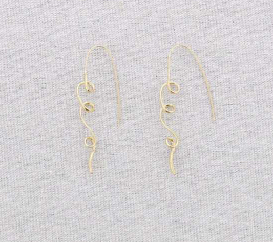 SPIRAL DROP EARRINGS- GOLD