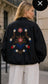 EMBROIDERED BOMBER JACKET - 10-16 - BLACK