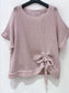 MESH RUCHED COTTON TOP - 10-16 - PINK