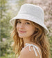 WOVEN SEQUIN BUCKET HAT - WHITE