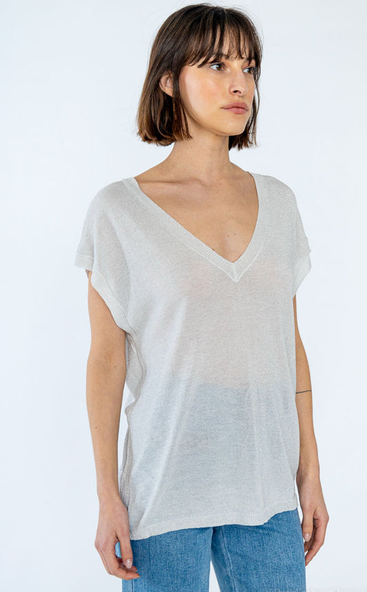 LUREX TEE - 8-12 - WHITE