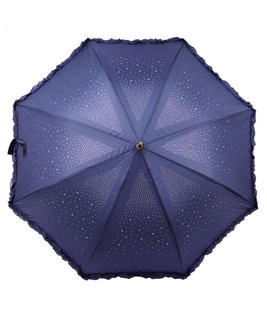 NAVY CRYSTAL FRILL UMBRELLA ( CLICK N COLLECT ONLY )