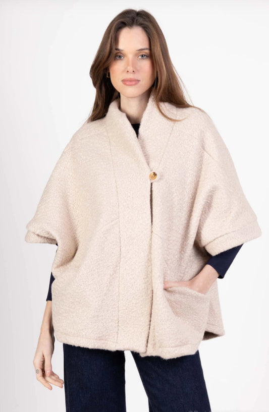 TEDDY BUTTON JACKET - 10-16 - CREAM