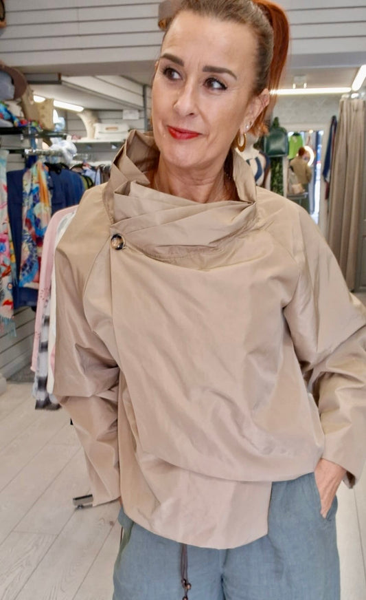 SIDE TIE LIGHT JACKET - 8-14 - BEIGE