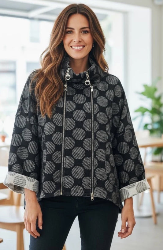 DOUBLE ZIP JACKET - 10-16 - BLACK