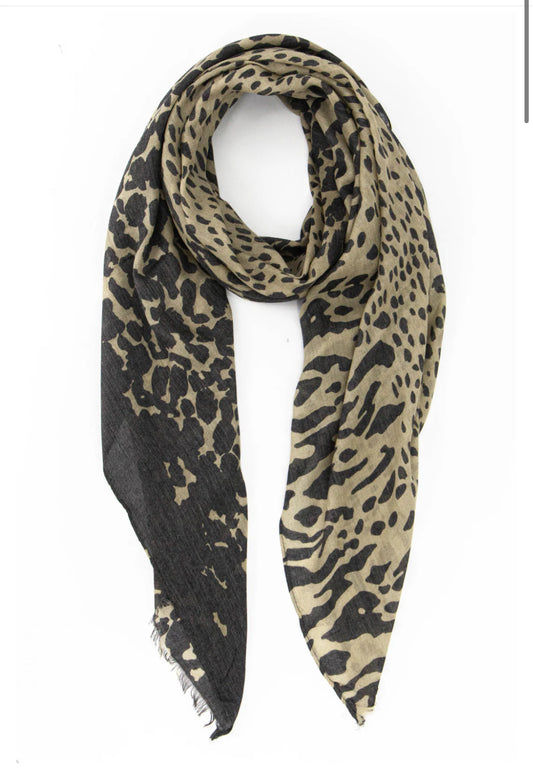 OMBRE ANIMAL PRINT VISCOSE SCARF