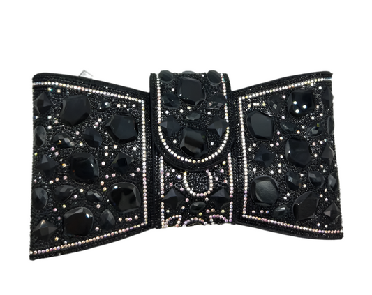 RHINESTONE BOW EVENING BAG