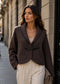 BUCKLE KNIT CARDI - 10-16 - CHOCOLATE