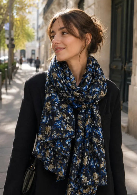 FLORAL FOIL SCARF