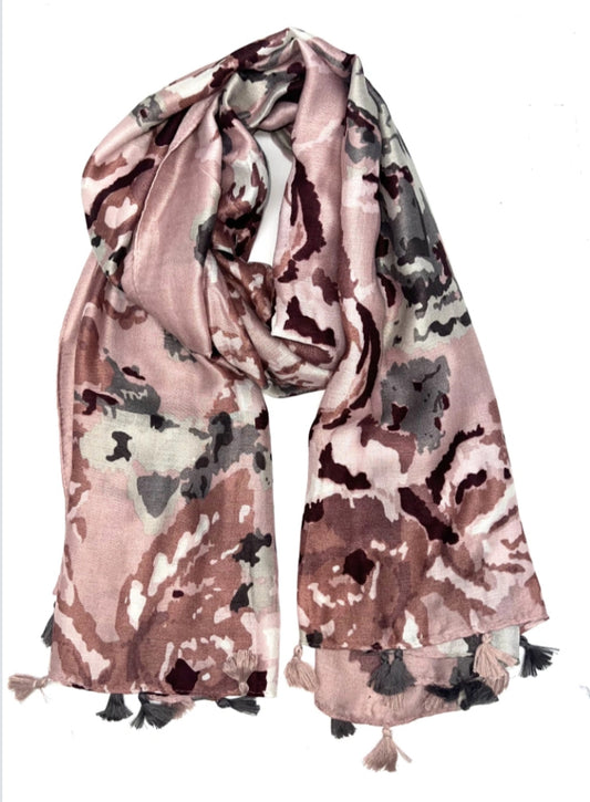 COTTON BLEND FOIL SCARF