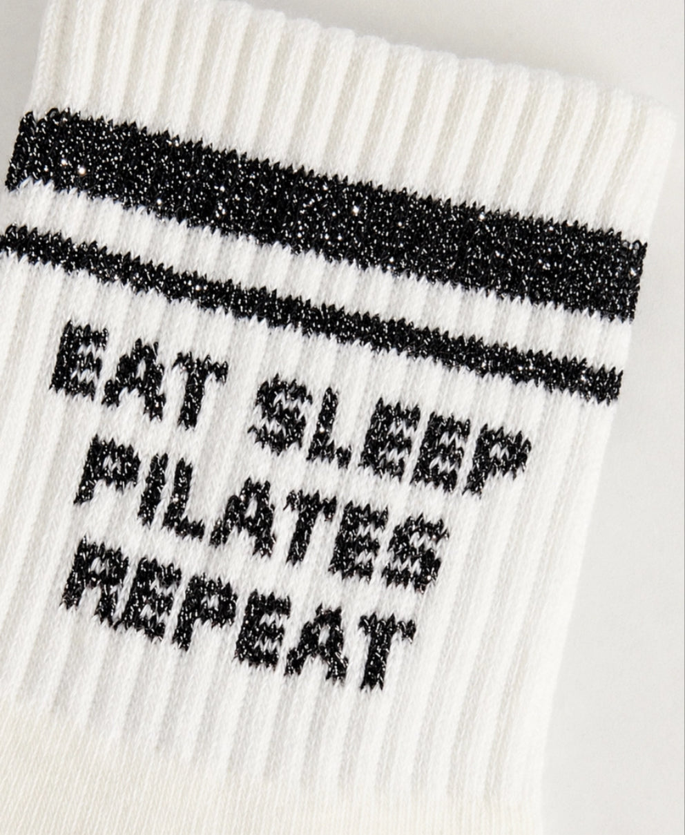 EAT SLEEP PILATES REPEAT GRIP SOCKS