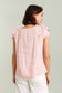 LINEN RUFFLE SLEEVE TOP - 8-12 - PINK