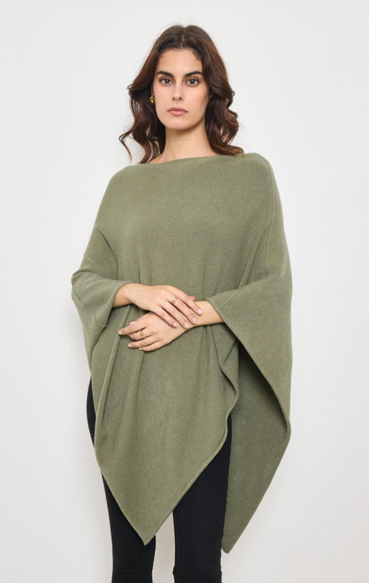 KNIT PONCHO - FREESIZE - KHAKI