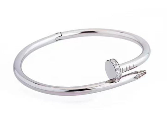 CRYSTAL DESIGNER INSPIRED BANGLE- SILVER