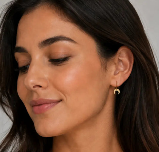 AURALINA BRASS CRESENT EARRINGS