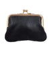 LEATHER GRANNY PURSE - BLACK