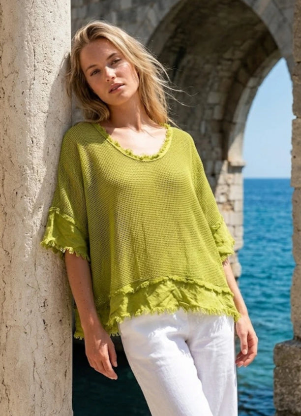 MESH COTTON TOP - 10-16 - LIME
