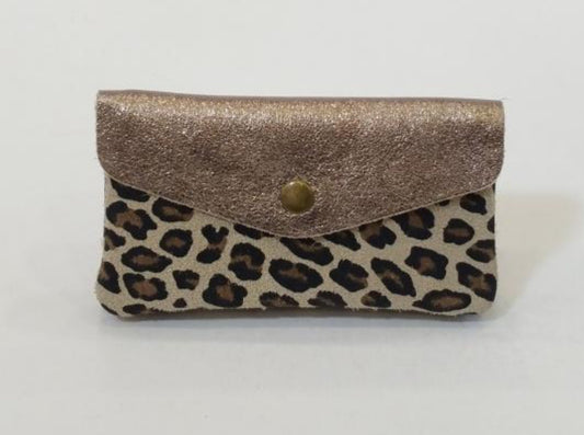 METALLIC ANIMAL PRINT WALLET- LEATHER