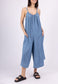 COTTON LIGHT DENIM JUMPSUIT - 8-16 - LIGHT WASH