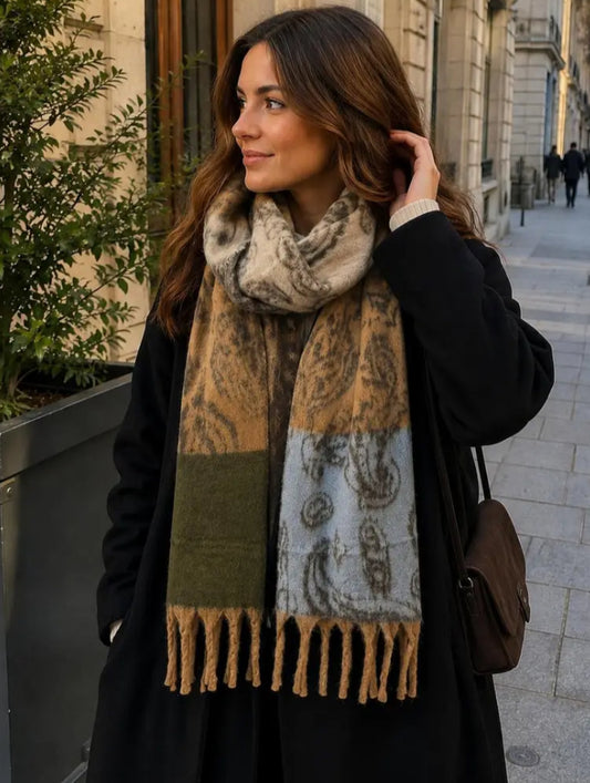 FRINGED DOUBLE SIDED SCARF