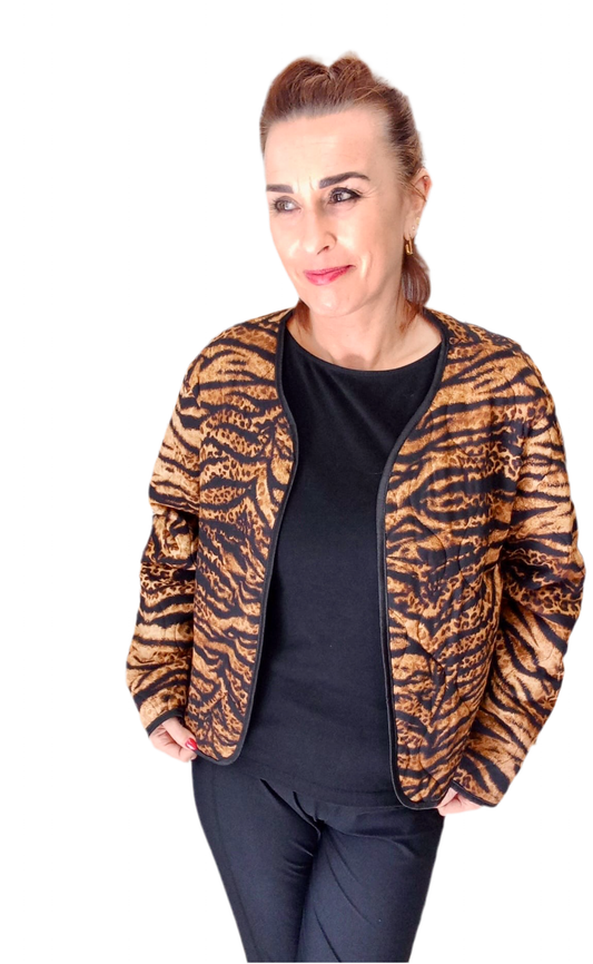 LIGHTLY PADDED ANIMAL PRINT JACKET - 8-12