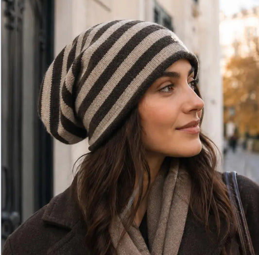 STRIPE SLOUCH BEANIE