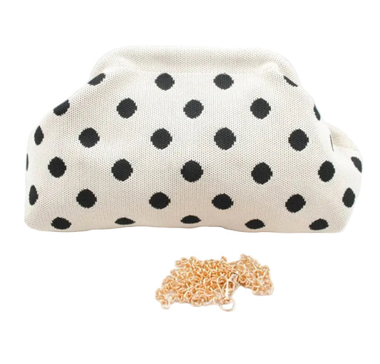 POLKA CLUTCH BAG - BEIGE