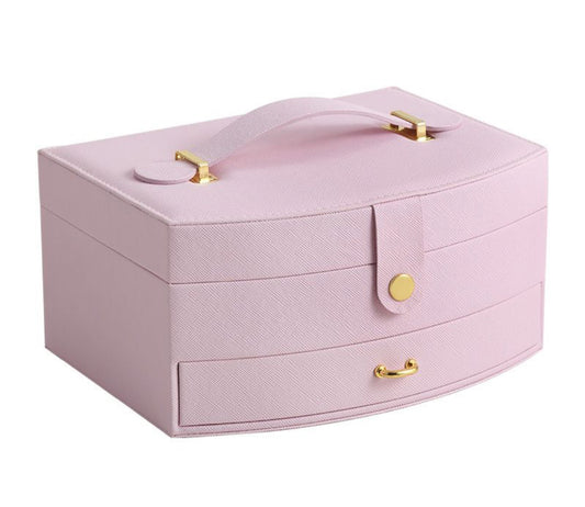 LARGE JEWELERY BOX WITH DRAWER - PINK