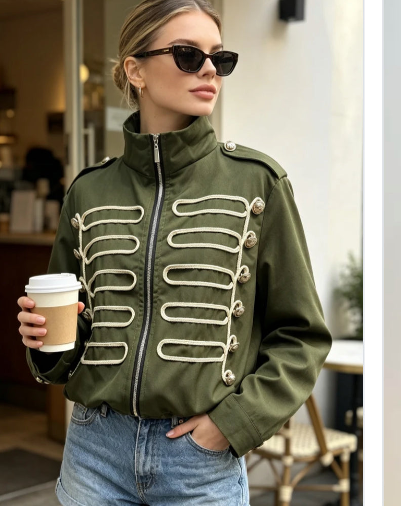 MILITARY FUNNEL NECK - 10-16 - KHAKI