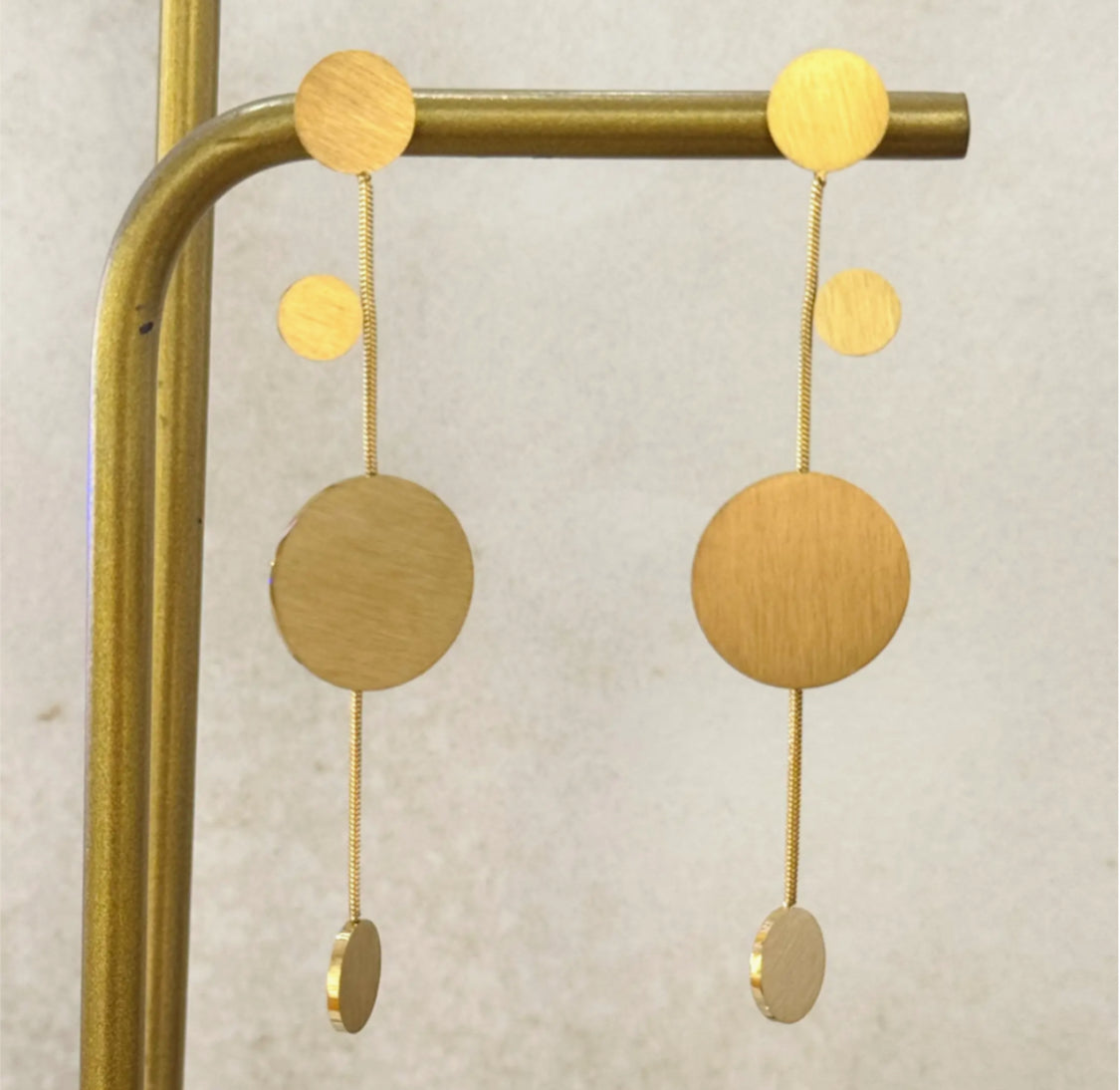STAINLESS STEEL DOT DROP EARRINGS