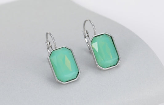 CRYSTAL DROP EARRINGS - GREEN