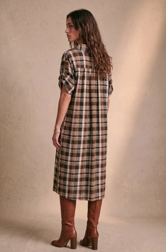 COTTON BLEND SHIRT DRESS - 10-16 - CAMEL