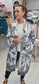 TOILE PRINT QUILTED JACKET - 8-neat 14 - BLACK
